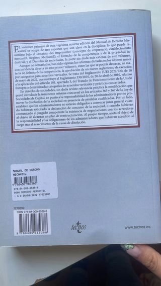 Manual de Derecho Mercantil: Vol. I. Introducci...