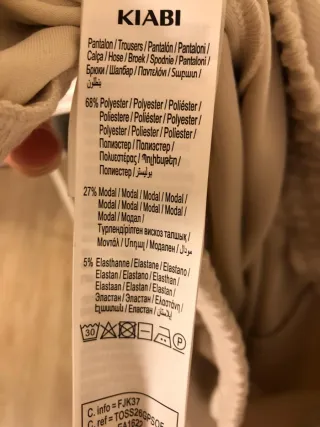 Pantalón canalé beige ancho Talla XXXL