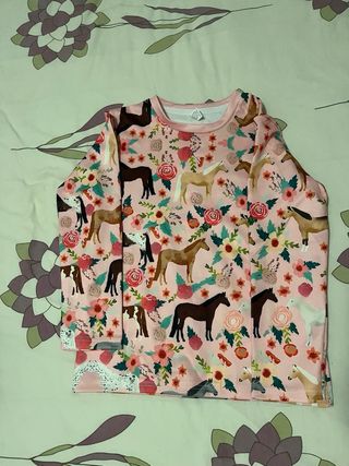 Vestido infantil caballos manga larga