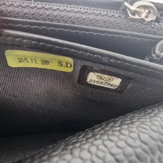 Bolso Cartera Chanel Piel Caviar Plateado