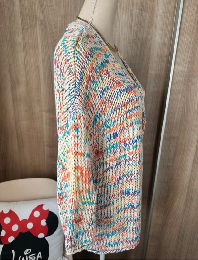 Chaqueta punto oversize multicolor