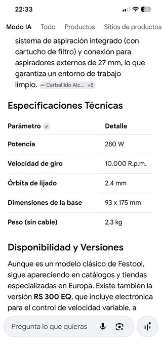 Lijadora Festool RS 300 EQ