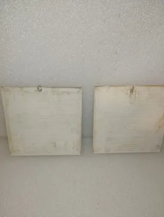 2 piastrelle ceramica smaltata vintage