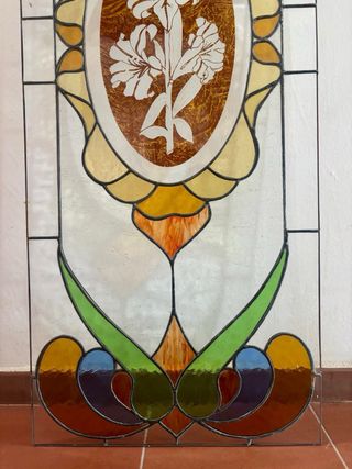 Vidriera decorativa floral única