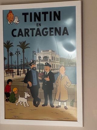 Lote 2 Láminas Tintín Enmarcadas 23x31