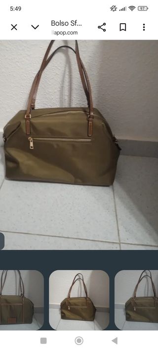 Bolso Sfera Mujer Marrón y Verde Oliva