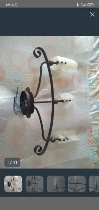 Lámpara forja antigua 70s