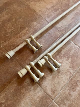 3 Barras Cortina Madera + Soporte