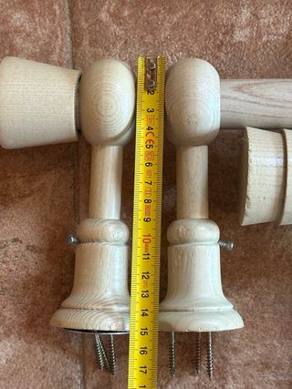 3 Barras Cortina Madera + Soporte