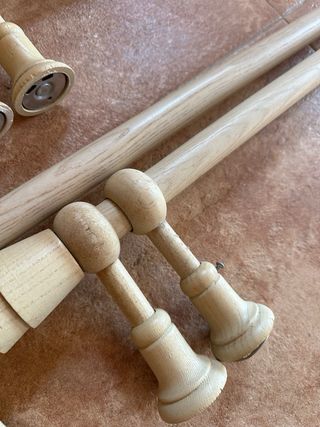 3 Barras Cortina Madera + Soporte