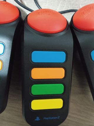 Mandos Buzz PS2 originales 4 pulsadores + receptor