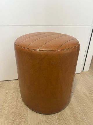 Puff decorativo piel sintética marrón