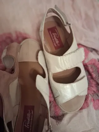 Sandalias Pradillo Talla 37 Blancas