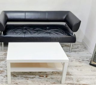 Sillón polipiel negro