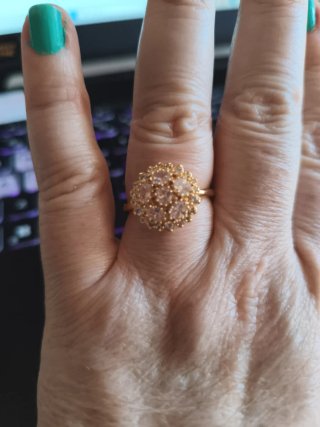Anillo Acero Chapado Roseta