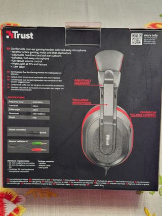 Trust Cuffie Gaming Ziva Rosso/Nero