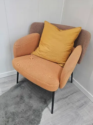 Sillón naranja tela casi nuevo