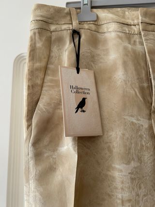 Pantalón brocado Zara beige