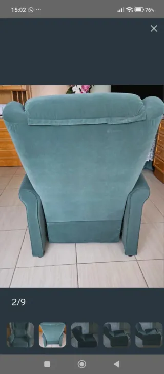 Sillón relax verde tela