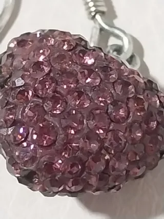 Pendientes Corazón Plata Morado