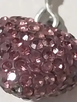 Pendientes Corazón Plata Morado