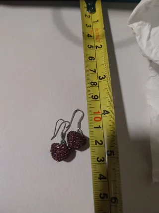 Pendientes Corazón Plata Morado