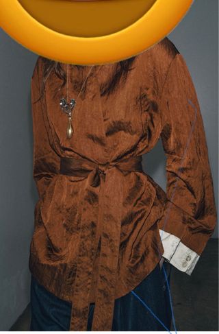 Kimono Zara Talla Única Marrón y Azul