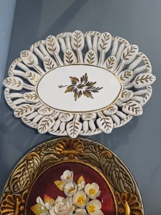 Adorno Platos de cerámica con flores