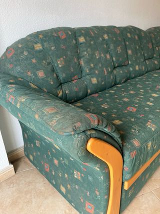 Sofá cama modular verde estampado 260 x 160