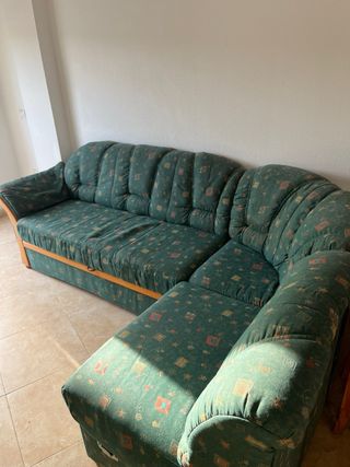 Sofá cama modular verde estampado 260 x 160