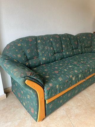 Sofá cama modular verde estampado 260 x 160