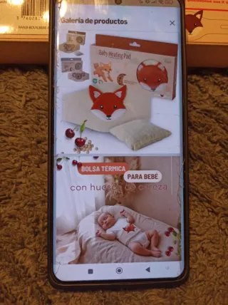 Cojín térmico bebé zorro OEKO-TEX