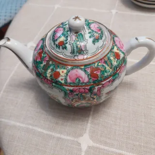 Juego de Té Vintage Macau Famille Rose (27 piezas)