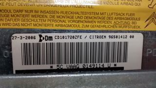 96501412 NEGRO AIRBAG DE RODILLA CITROEN C5 1ª GENER. (RC/RE) 2004-2005-2006-2007-2008