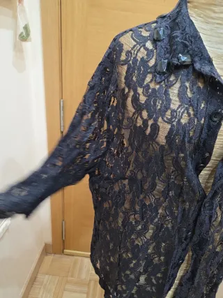 Chaqueta encaje amarillo talla única