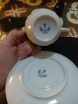 Vintage Porcellana Bavaria Set 3 tazze e piatti