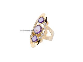 anillo oro 18k con piedra con circonita