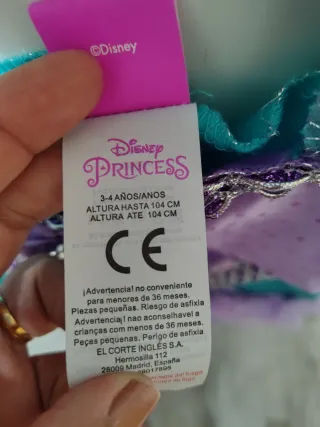 Disfraz Sirenita Ariel Talla 3-4