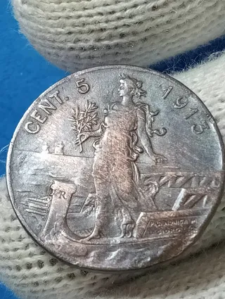 Moneta Regno Italia 5 Centesimi 1913