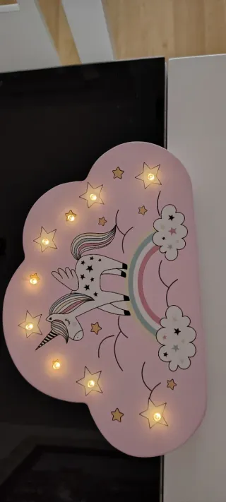 Lamparita nube unicornio niña