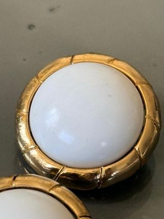 Orecchini clip vintage dorati bianchi