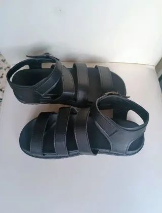 Sandali Stile Dr. Martens neri in similpelle