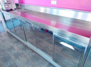 Mesa Fría Acero Inoxidable 2 Puertas