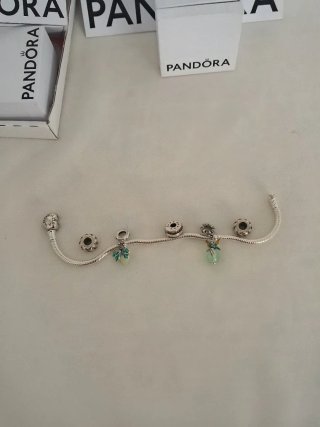 Pulsera Plata ley 925 con 5 charms
