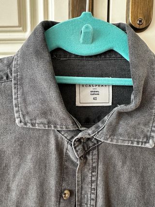 Camisa Scalpers Talla 40 Gris tipo Denin
