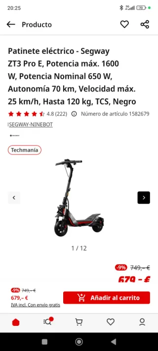 Segway ZT3 Patinete Eléctrico