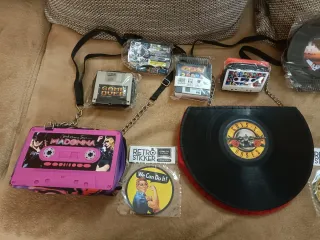Bolsos Retro Vinilo, Monedero Cassette, Disco Duro