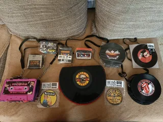 Bolsos Retro Vinilo, Monedero Cassette, Disco Duro