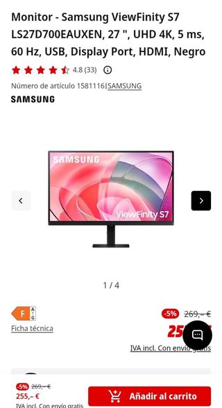 Monitor Samsung ViewFinity S7 27