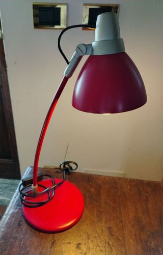Lampada scrivania vintage metallo rosso